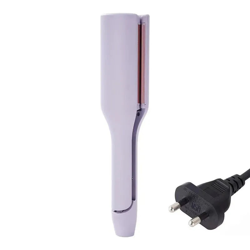 32mm deep wave hair curling iron in pink with 4 temperature settings and negative ion technology