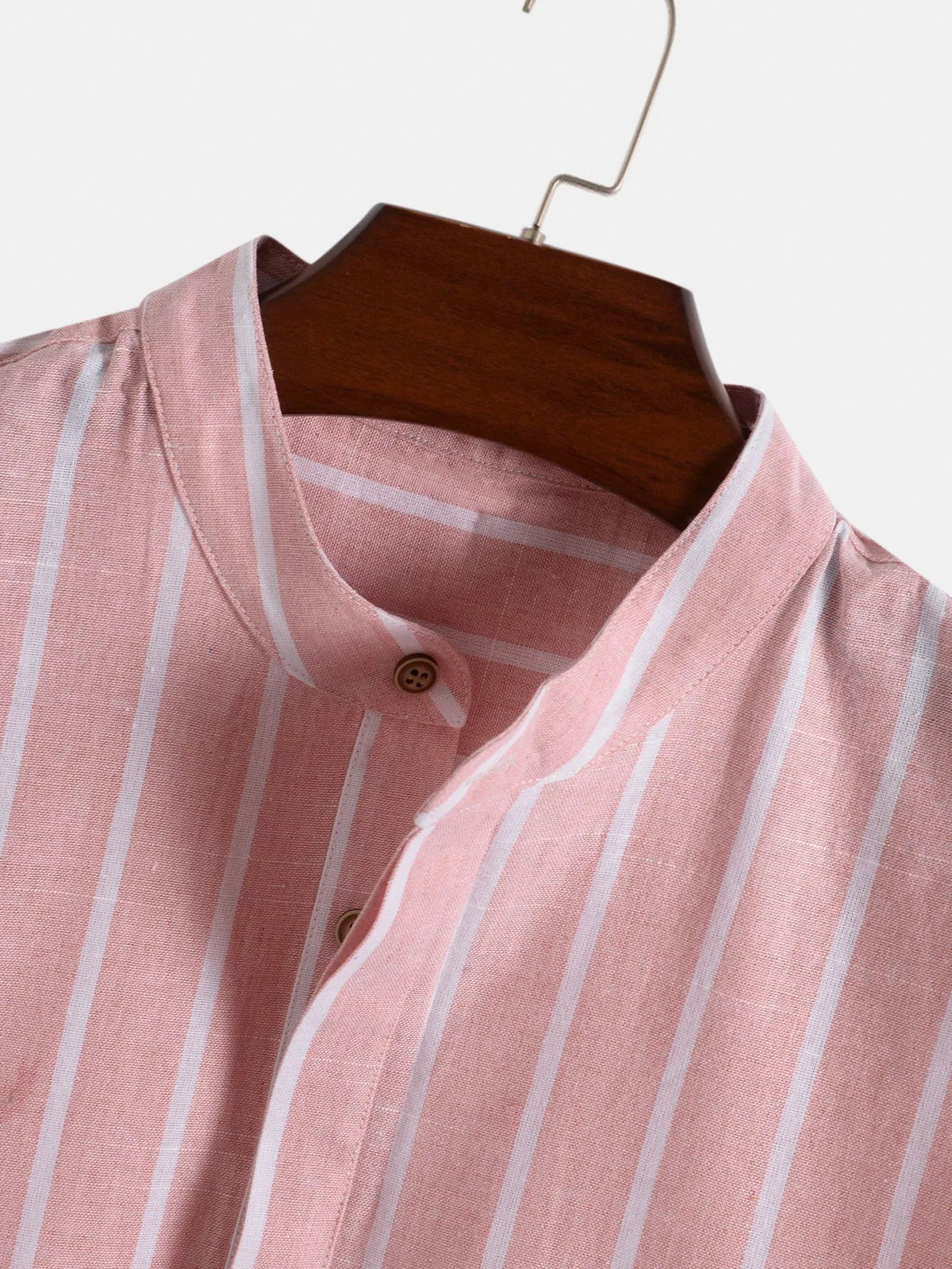 Fashion striped casual men's short sleeve cotton shirt pullover in regular fit, available in multiple colours