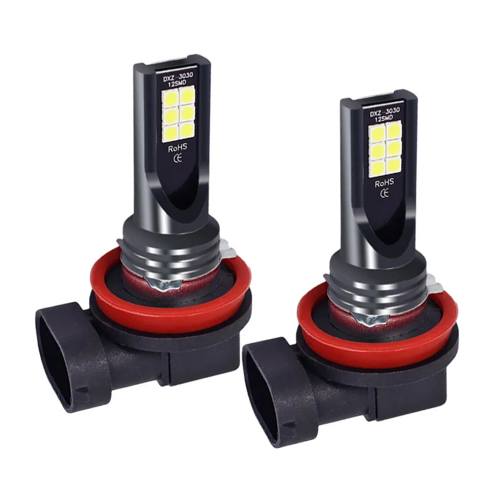 Car high-power fog lamp with aluminium case, 6500K white light, universal fit 12V 14x57mm