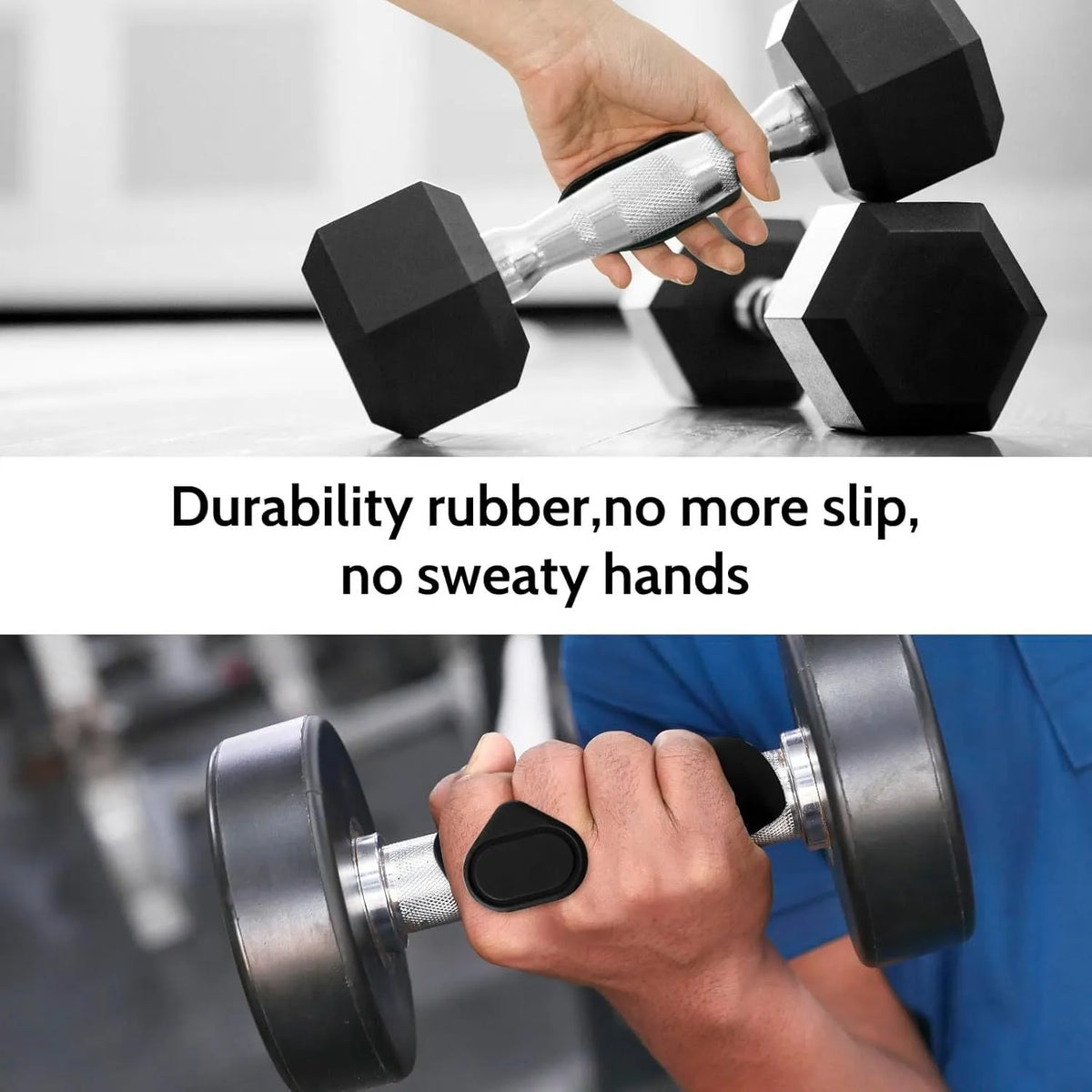 Anti-slip grip strengthener for dumbbell lifting, breathable finger trainer in gray and black