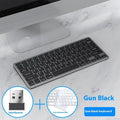 Ultra-thin wireless keyboard and mouse set in black, gunmetal grey, or silver with USB receiver and protective cover