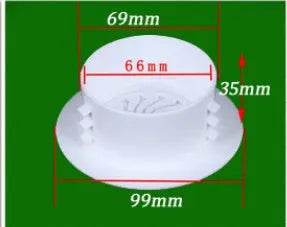 Plastic air conditioning hole cover kit with blocking caps, vent covers, and sealing glue.