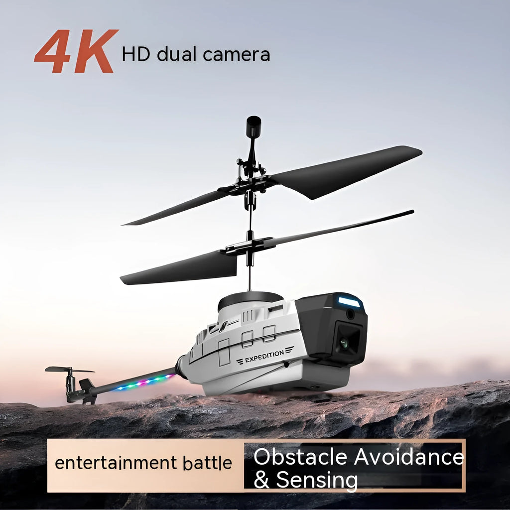 Heifeng gray reconnaissance UAV helicopter with obstacle avoidance sensors and remote control