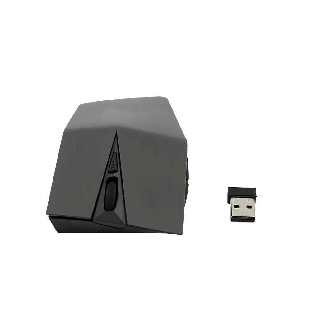 Wireless invisible optical mouse in metallic gold colour with USB receiver for laptop computers