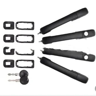 Black plastic car door handle set for SANTANA models, part number 173898081s
