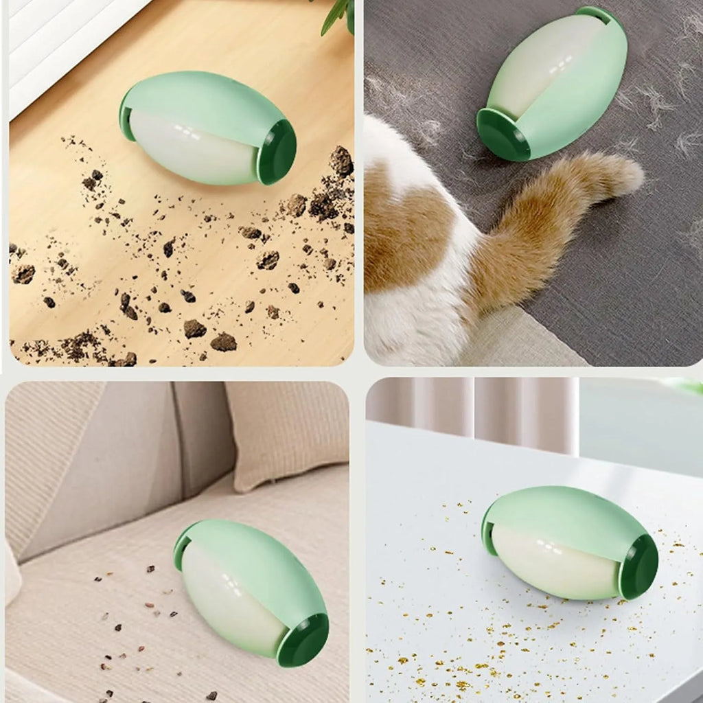 Green washable gel lint roller ball for portable pet hair removal on fabrics