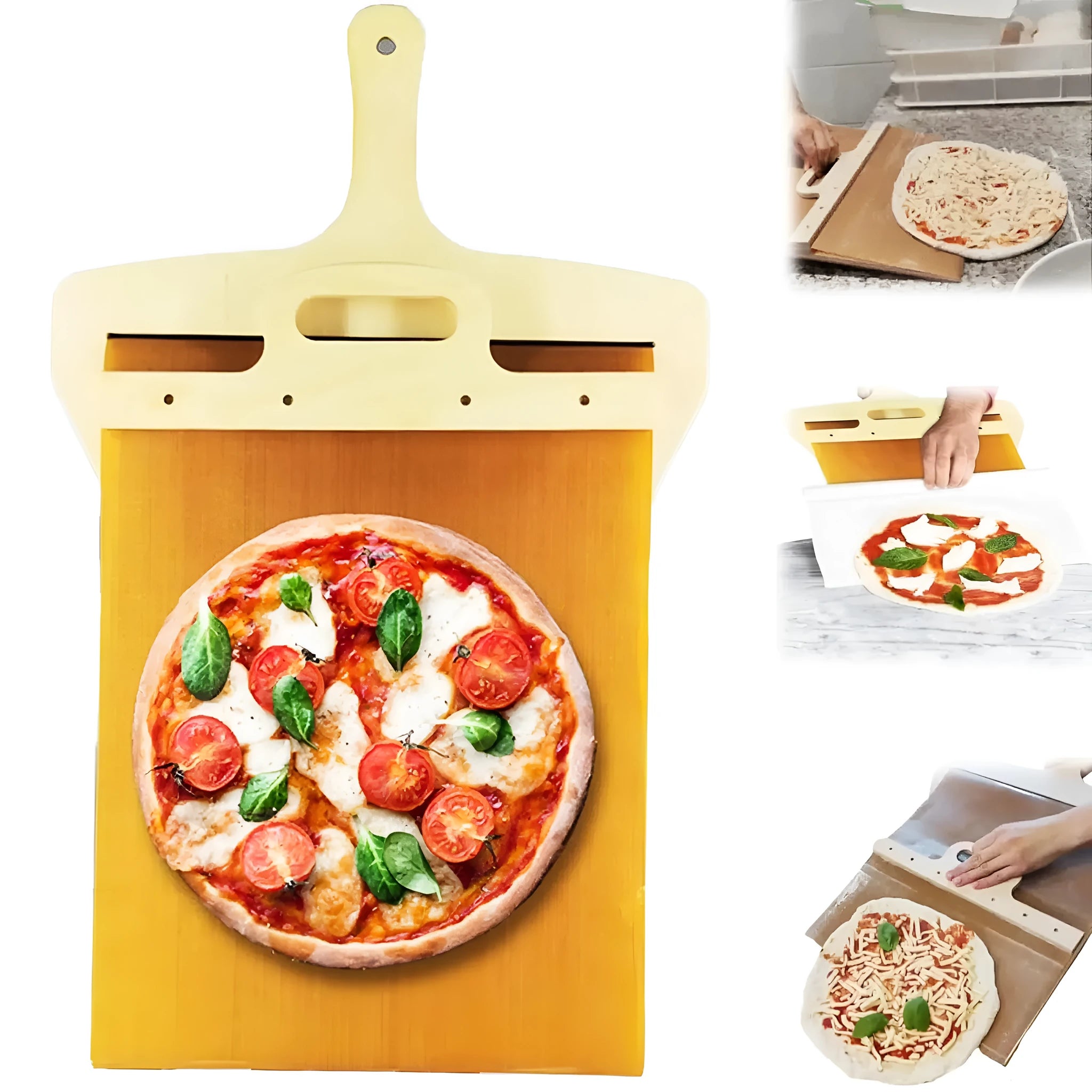 55x35cm food-grade PP pizza transfer shovel with hanging hole and non-stick surface