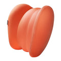 Car head pillow and lumbar pillow set in grey and orange colours with memory cotton filling