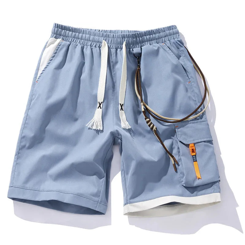 Men's loose fit plus size sports shorts in bamboo fibre, shown in coffee colour.