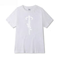 Cotton round neck printed short sleeve top for men in white – casual bottoming shirt