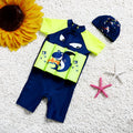 Children's shark print buoyancy swimsuit with sun protection for swimming pool education