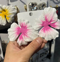 Pastoral style alloy flower stud earrings with oil-spot glaze finish in floral designs