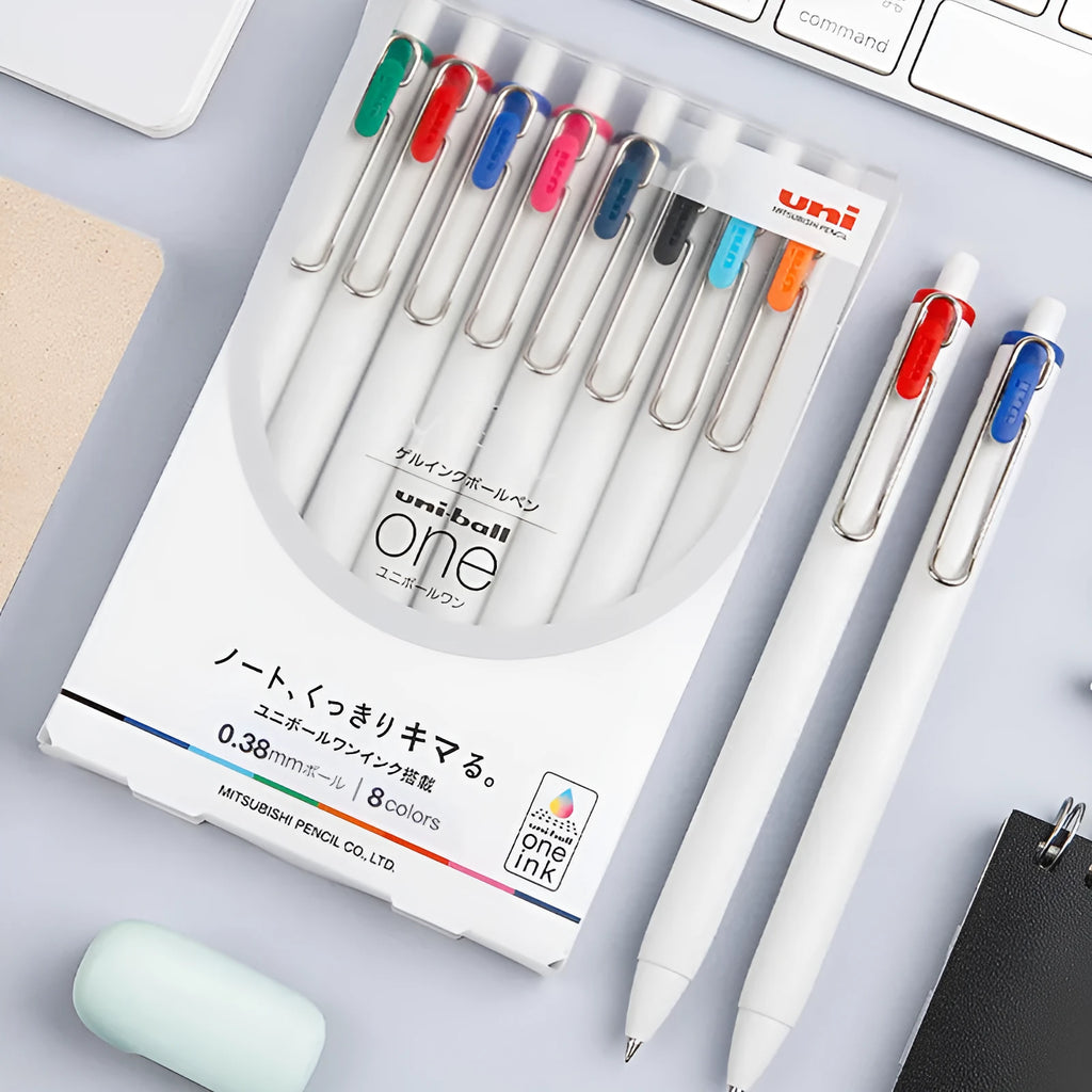 Non-erasable gel pen with black ink, 0.5mm tip, and 140mm body for office and examination use