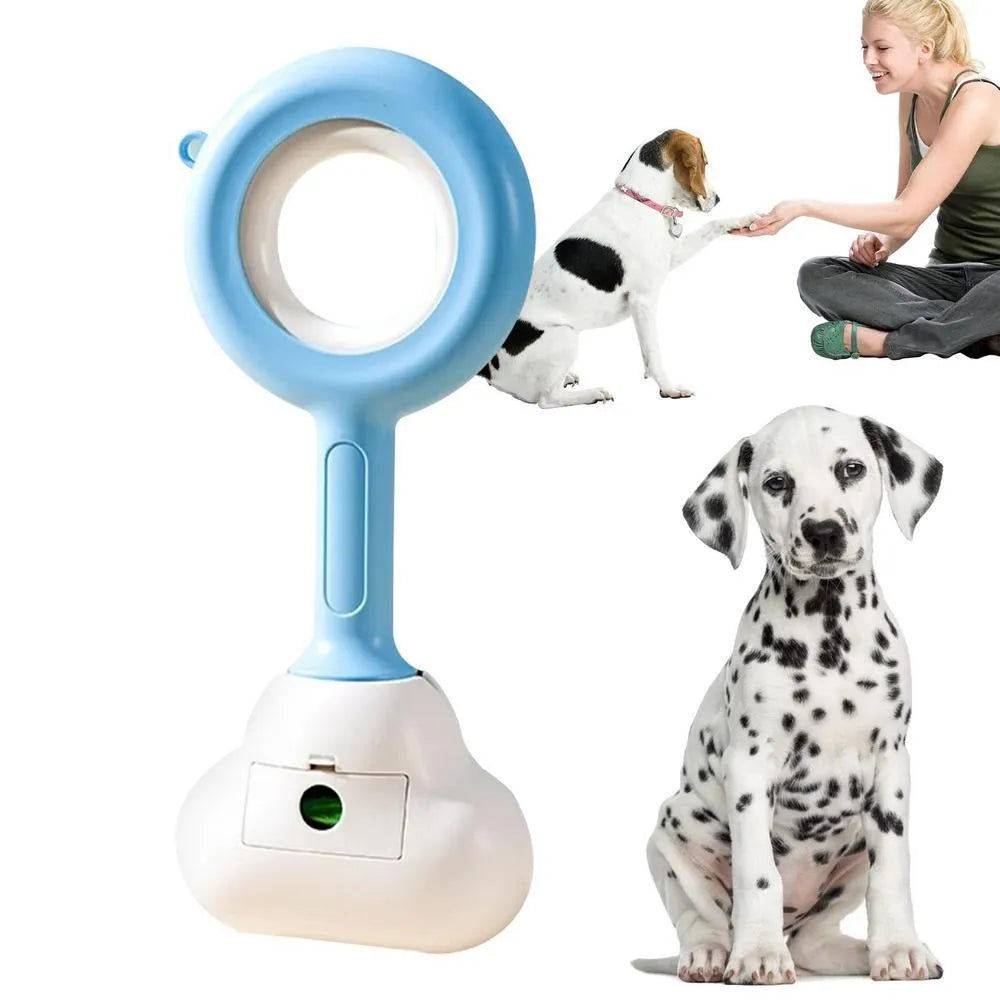 Cloud shape jaw dog pooper scooper with comfortable grip handle in white blue colour