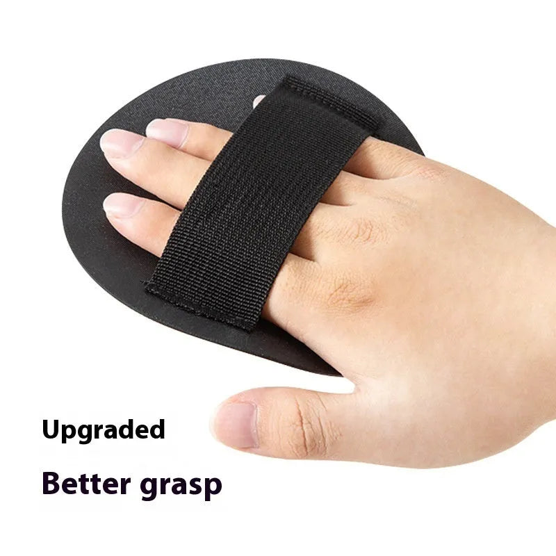 Rubber finger-style bath gadget for women in round cake colour with lace design