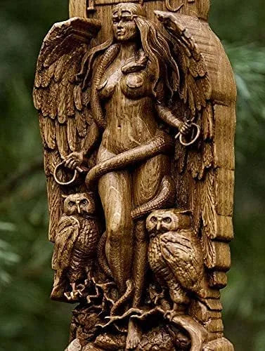 Synthetic resin Greek goddess statue on a base, 22cm tall, shown in one of three available colour finishes.