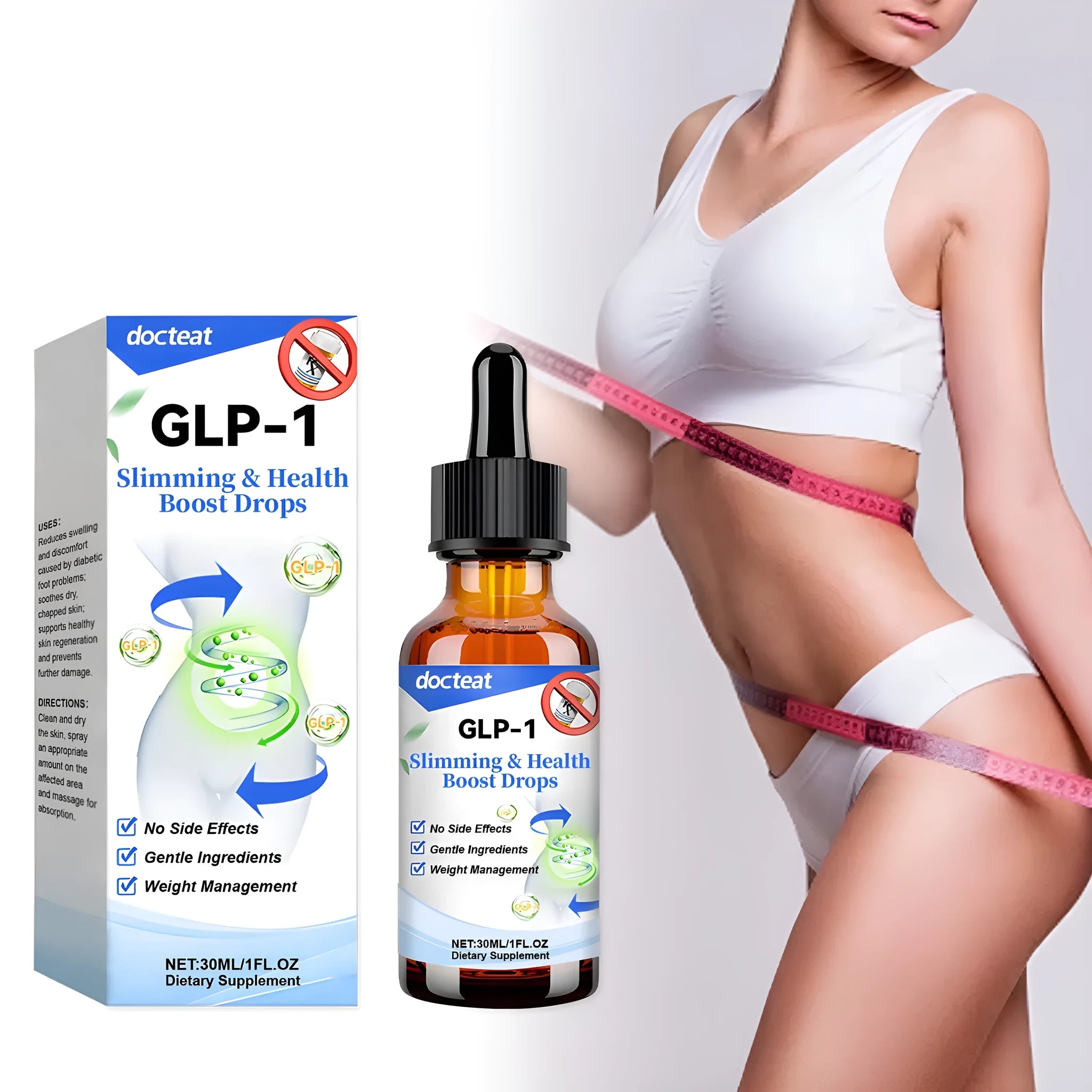 30ml bottle of Traditional Chinese Medicine intestinal care liquid drops with a dropper.