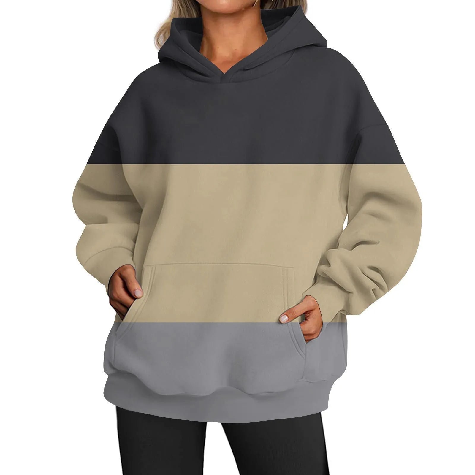 Ladies casual printed hooded top in polyester with hood, multiple colour options and sizes available