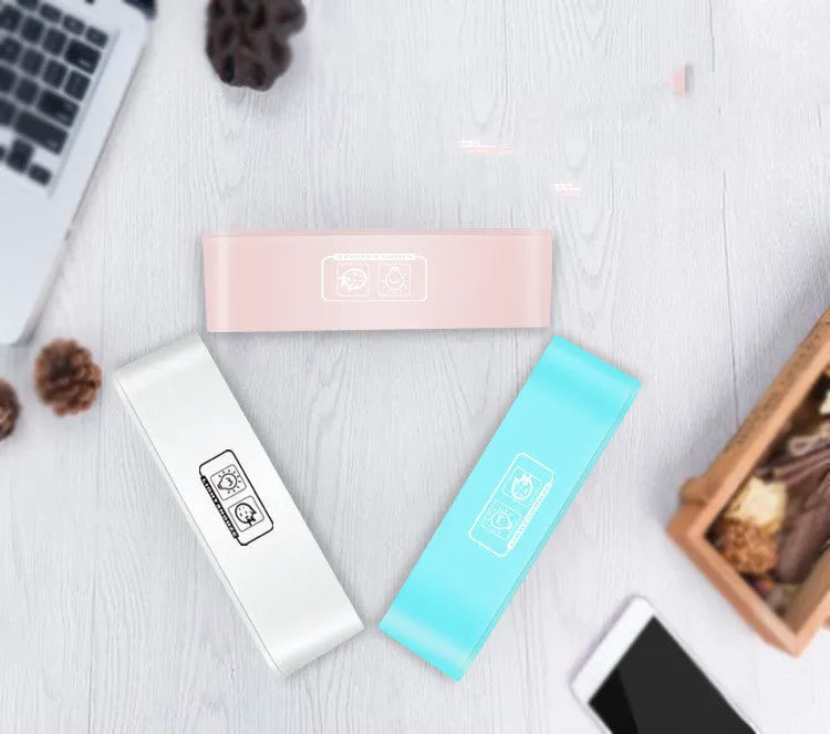 Multifunctional LED atmosphere light alarm clock with music function rectangular plastic blue pink