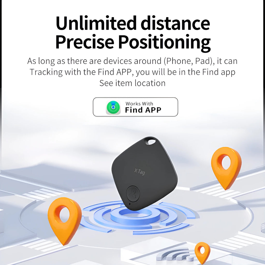 Circular Bluetooth anti-lost tracker device in black colour with key ring attachment