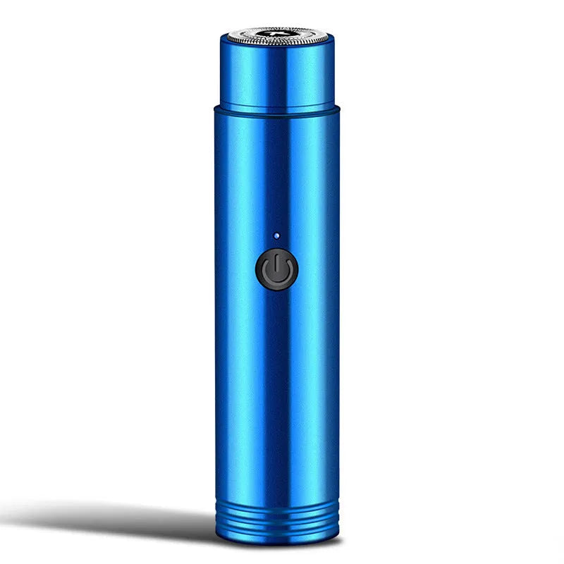 Mini portable electric shaver with rotary 1-blade head, black, 106mm length