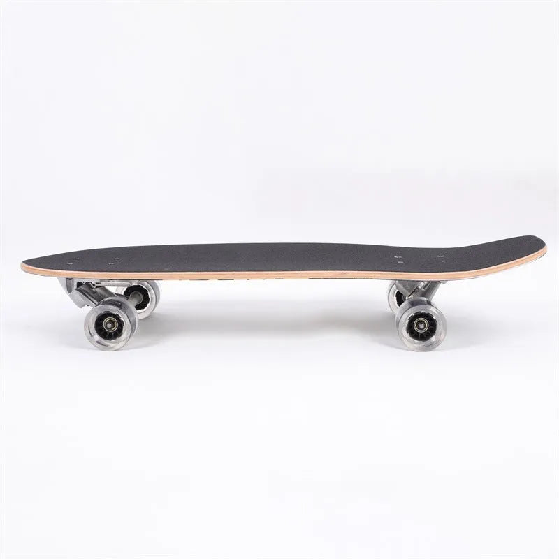 White 31-inch maple street scooter longboard on pavement