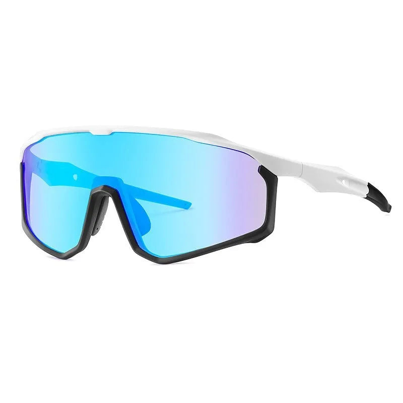 Mountaineering goggles with full frame and PC lens in white black red colour for UV protection