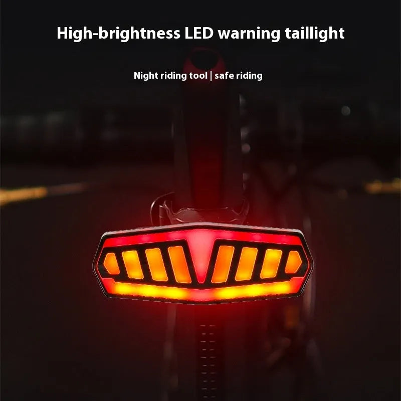 Remote control steering bicycle taillight with wireless operation and multiple warning light modes