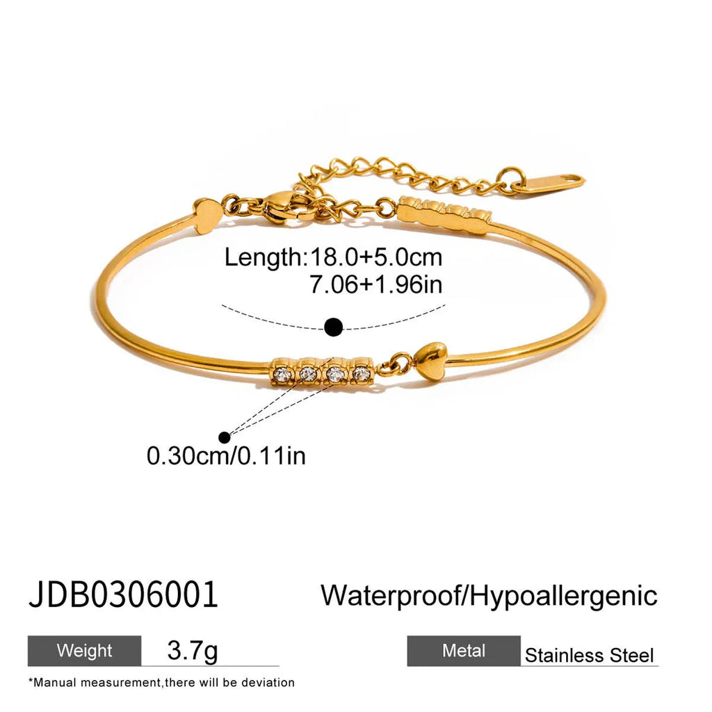 Stainless steel geometric drip oil love bracelet for women electroplated finish