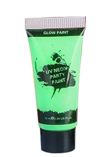 25ml squeeze bottle of neon green face and body paint gouache with safe, non-toxic label.