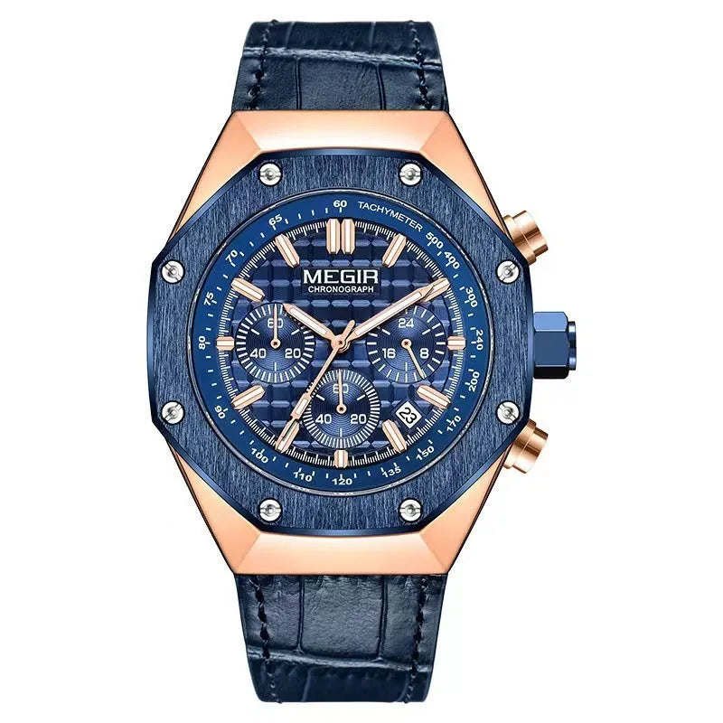 Men's waterproof quartz watch with steel strap in choice of three colours