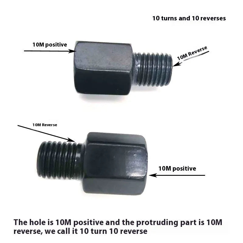 Iron motorcycle rearview mirror connecting screw with 8 to 10 positive thread for secure mirror mounting