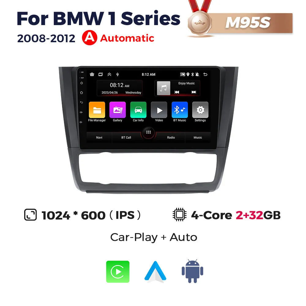 9-inch Android car navigation touchscreen unit for BMW E87 dashboard installation