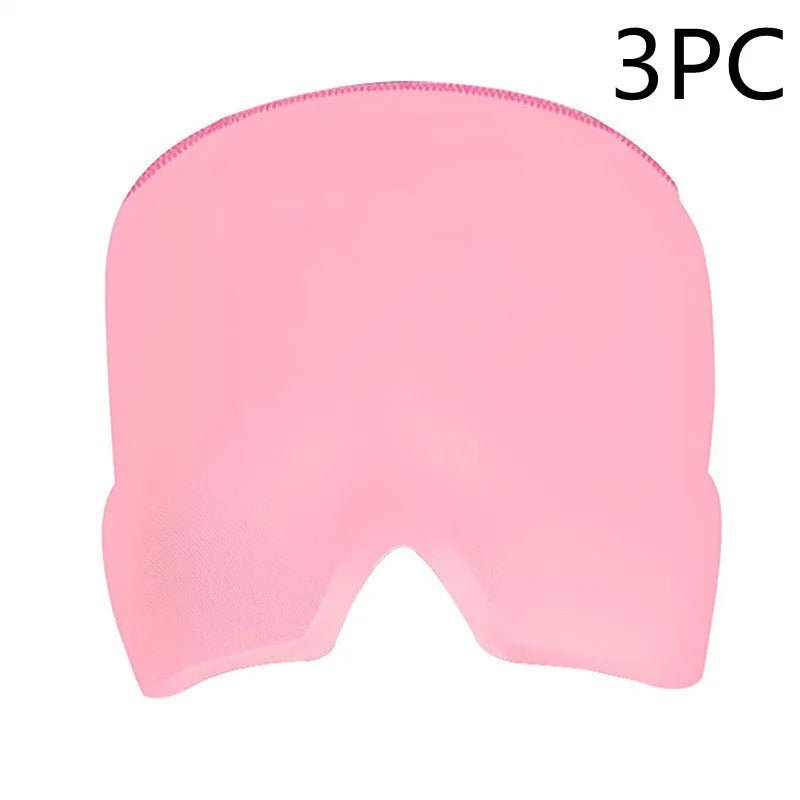 Elastic cloth gel eye mask for headache relief in black, pink or sky blue colours