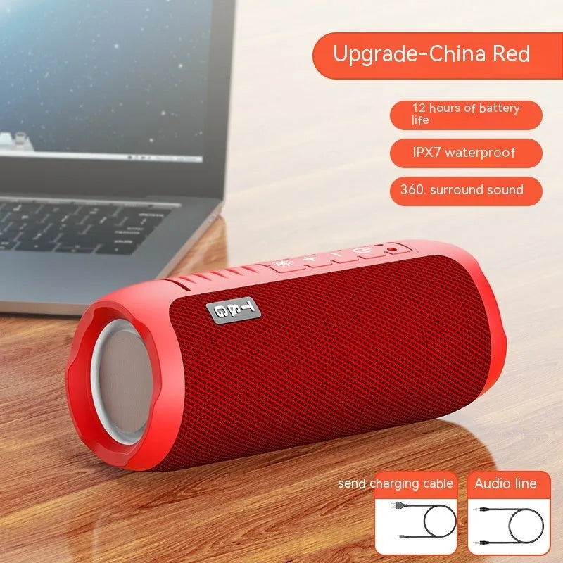 Bluetooth stereo mini wireless speaker with four speakers and call function in black