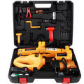 Yellow steel electric car jack set with 12V impact wrench for tyre changing