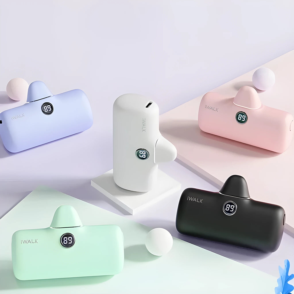 Mini lipstick portable power pack with 4800mAh battery and PD fast charging in white colour