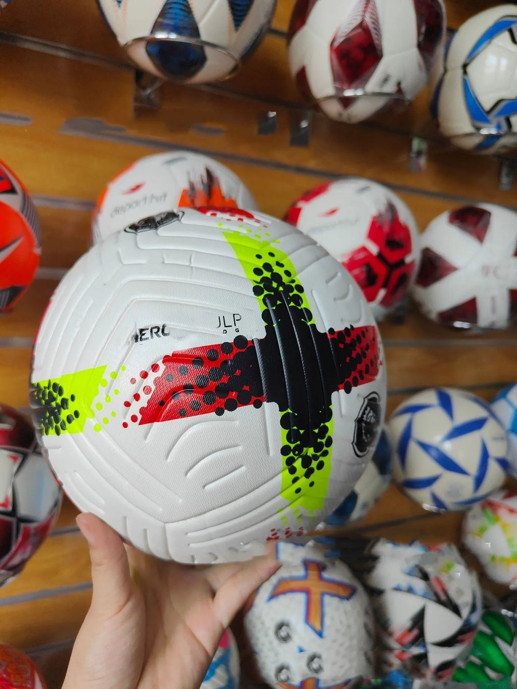 Fluorescent green size 5 training football for club league special matches