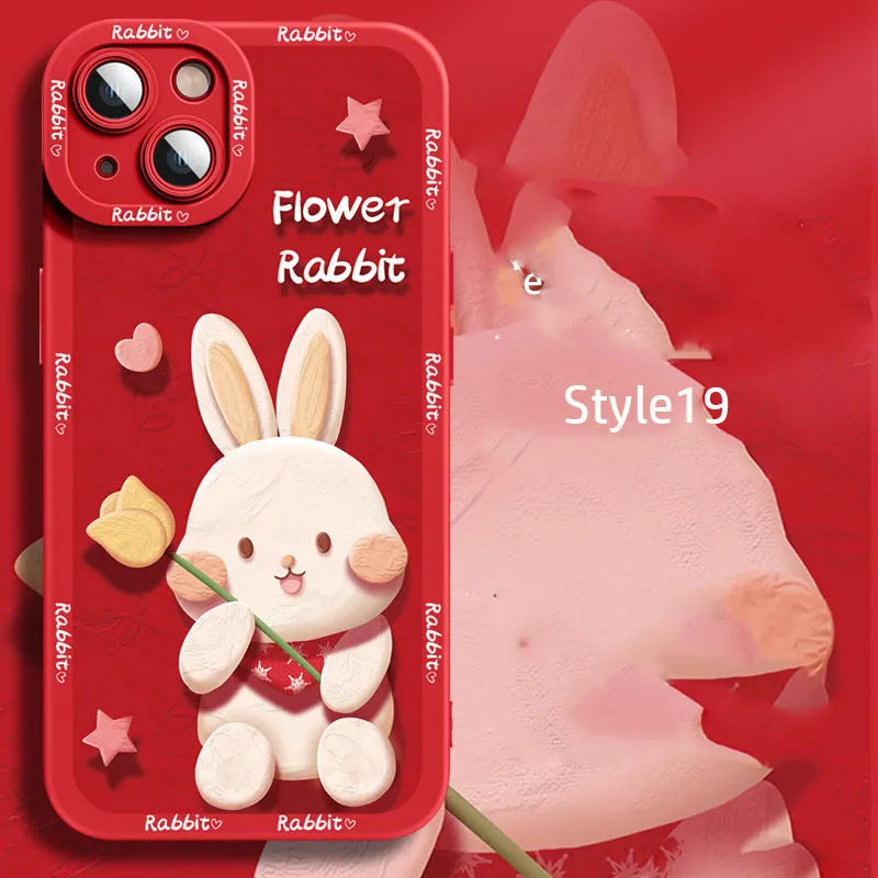 Silicone cartoon mobile phone case for Apple iPhone 14 Pro Max with colourful drop prevention design