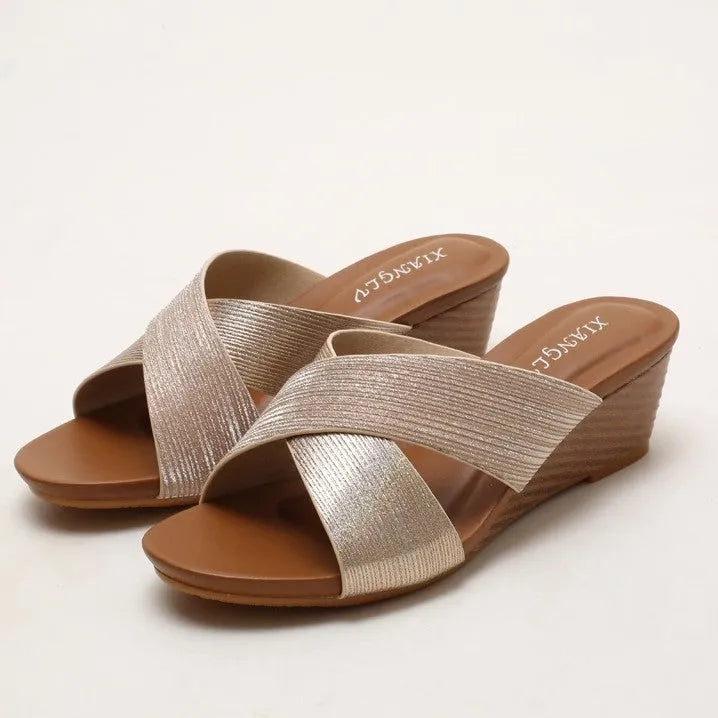 Ethnic style casual open toe women's sandals in black with PU upper and TPR sole