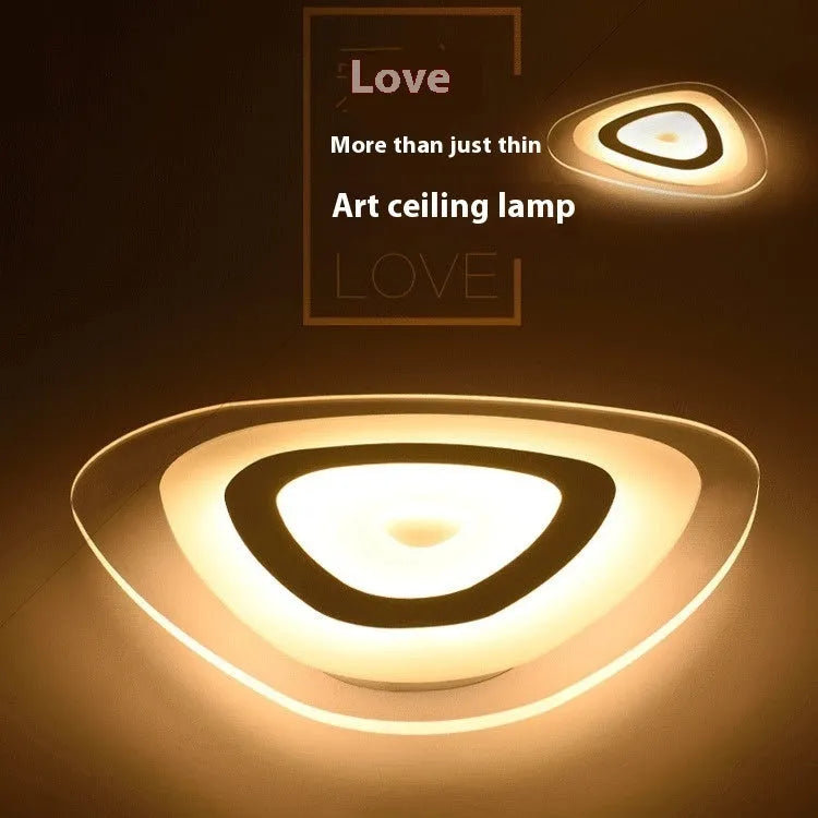 Modern simplicity triangle LED ceiling lamp for bedroom or dining room with smart control and dimmable light