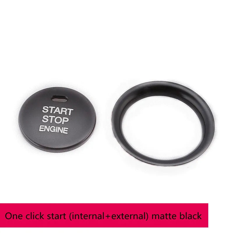 Aluminum alloy car decorative sticker kit with steering wheel button covers and interior accessories