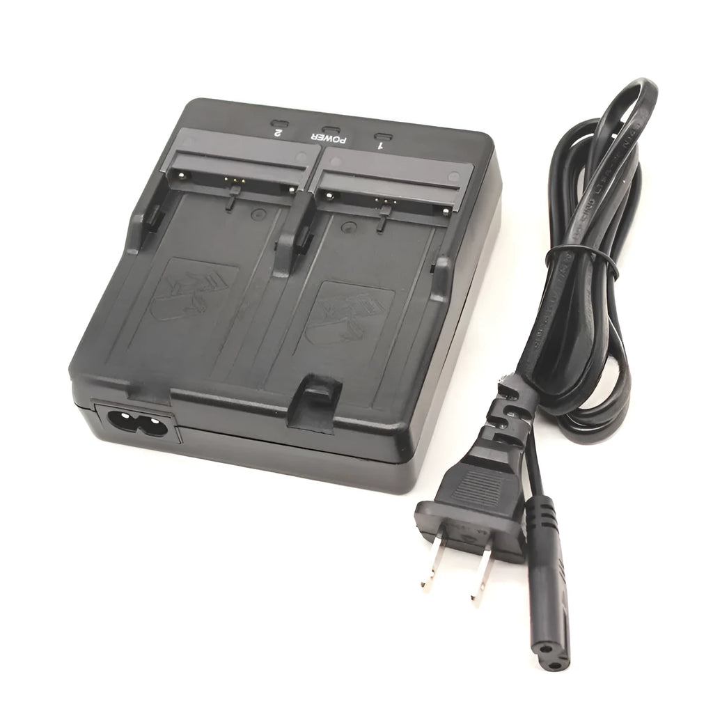 CDC68D dual charger for total station instrument lithium batteries in black with power cord