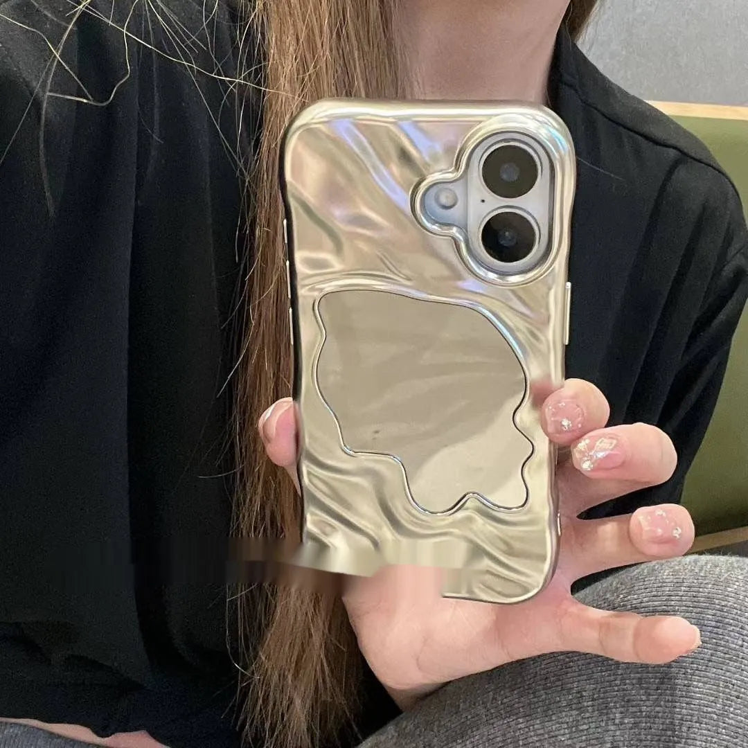 Water ripple texture iPhone case with mirror surface in five colour options