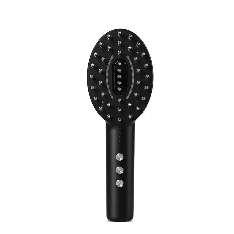 KD3802 Black scalp massage device with multifunctional vibration features and rechargeable design