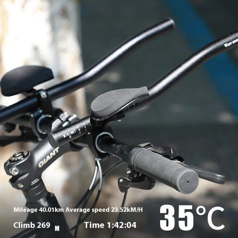 Black aluminium alloy bicycle rest handle for handlebar grip replacement on bike
