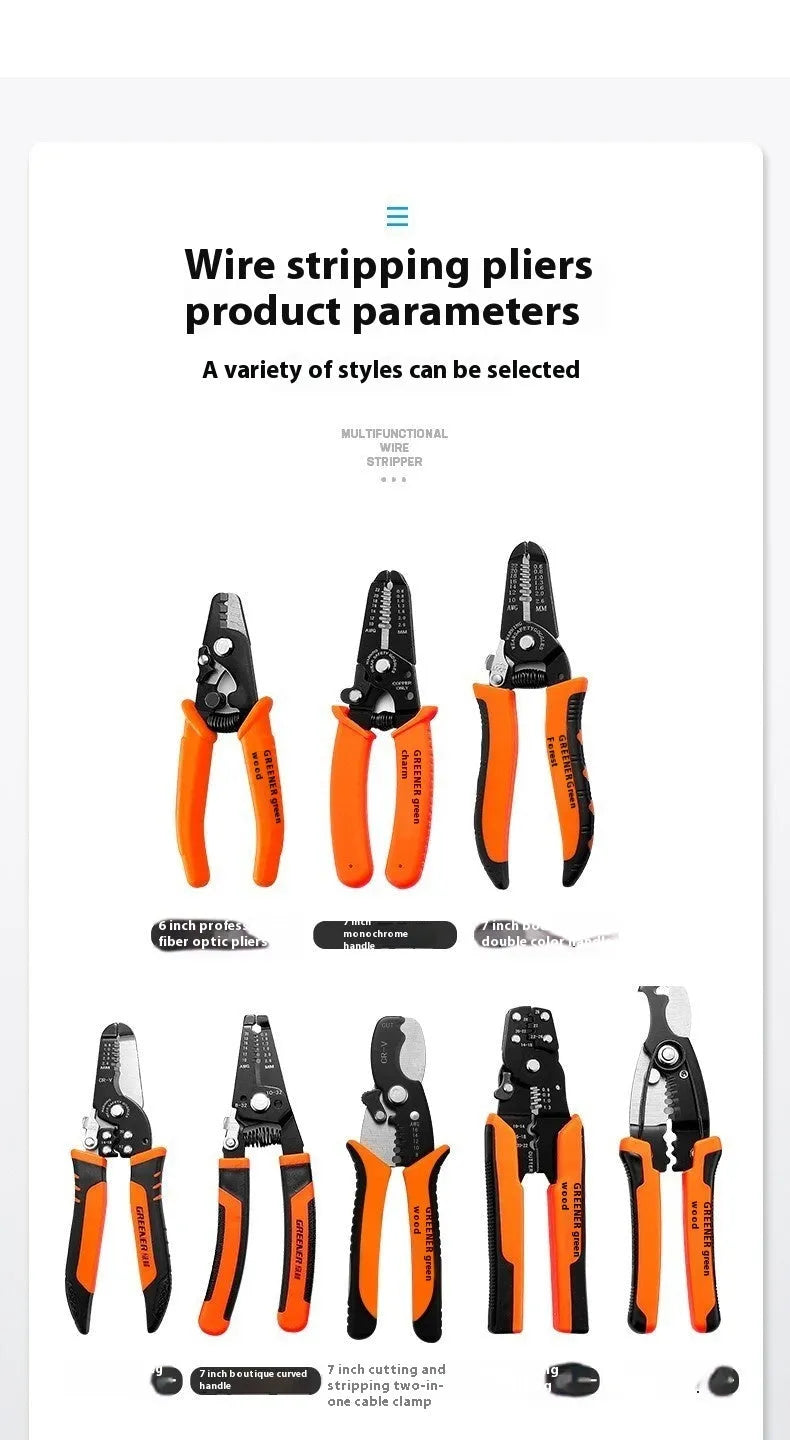 Fully automatic wire stripping pliers with high carbon steel blade in box mounted design