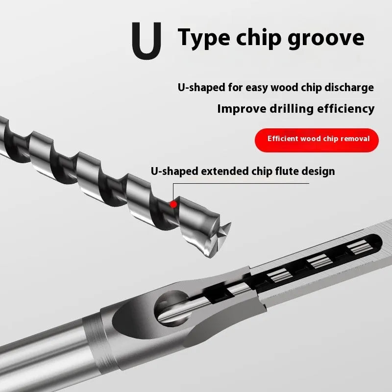 12.7mm square hole drill bit set with carbon steel sleeve and core for woodworking