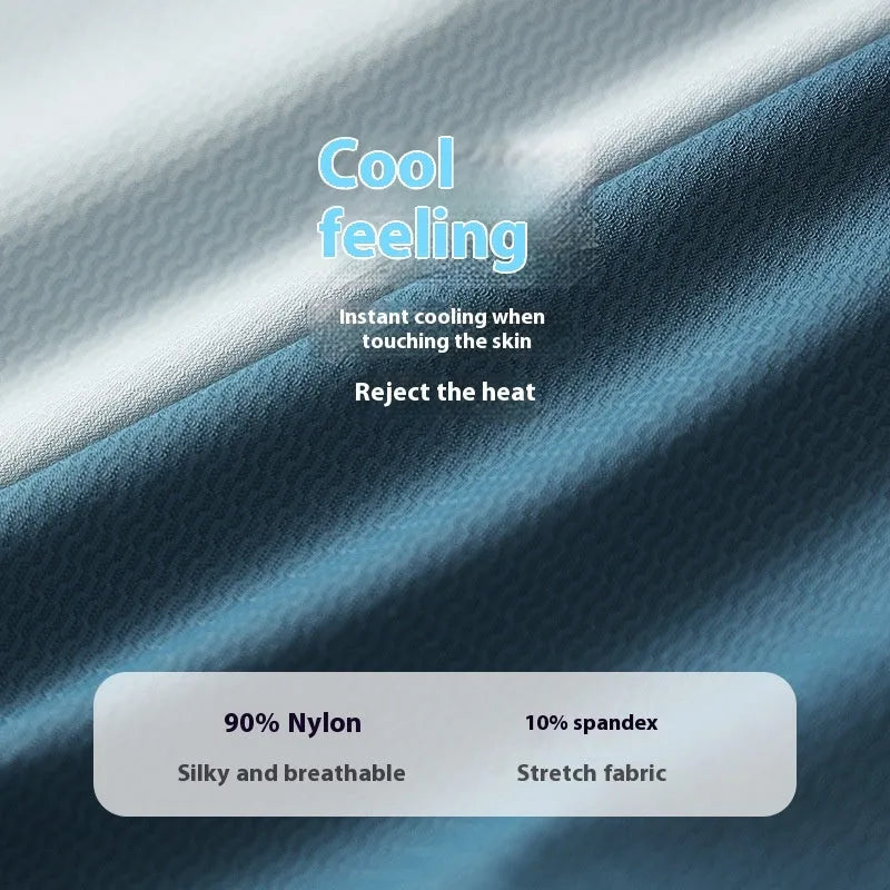 Men's mid-waist ice silk boxers with U-convex design in quick-drying nylon fabric