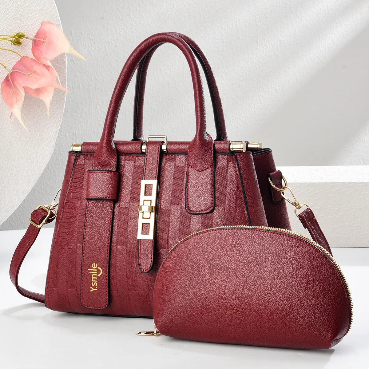Round women's crossbody shoulder bag in PU leather, shown in one of seven colours including black and light khaki.